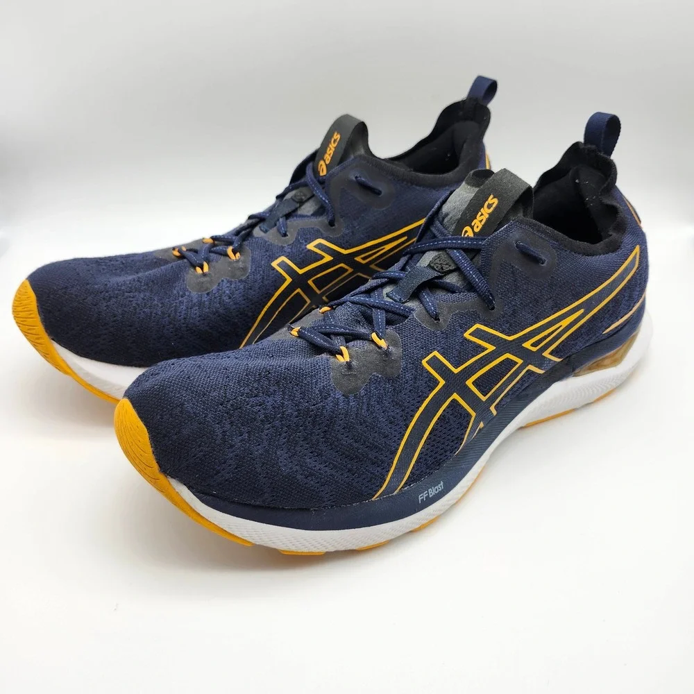 Asics Gel Cumulus 24 MK Mens Running Shoes Blue/Yellow Athletic Sneakers sz 14